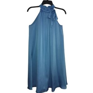 EUC David's Bridal Elegant Blue Halter Dress Soze 6/8